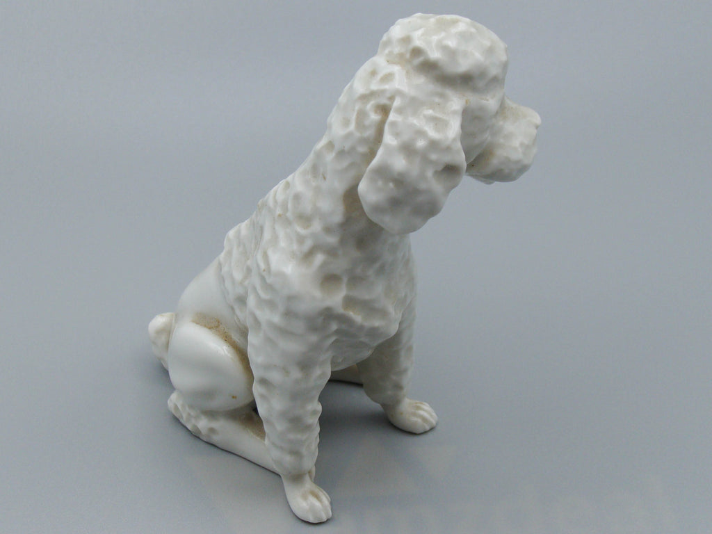 Antique European Porcelain Sculpture, European Porcelain, Porcelain Figurine, Handmade Porcelain Figurine, Augarten Porcelain, Augarten Figurines - Austrian Porcelain, Kingdom of Antique Arts, Augarten Porcelain Great Poodle, Augarten, Poodle, Dog Figurine