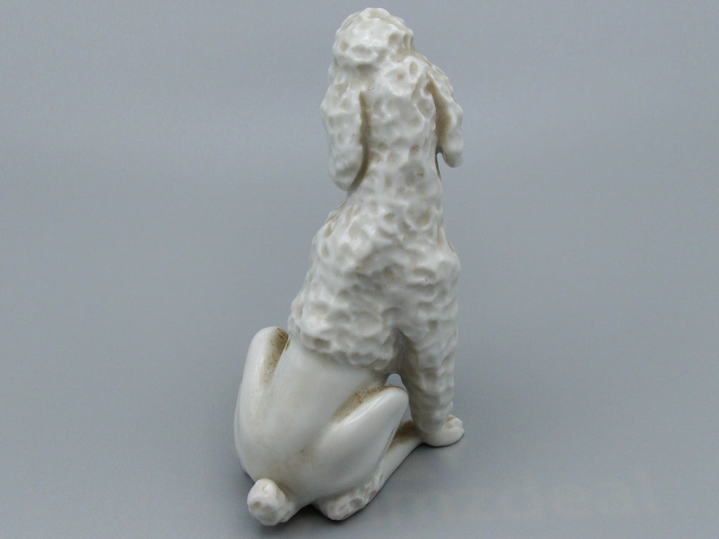 Antique European Porcelain Sculpture, European Porcelain, Porcelain Figurine, Handmade Porcelain Figurine, Augarten Porcelain, Augarten Figurines - Austrian Porcelain, Kingdom of Antique Arts, Augarten Porcelain Great Poodle, Augarten, Poodle, Dog Figurine