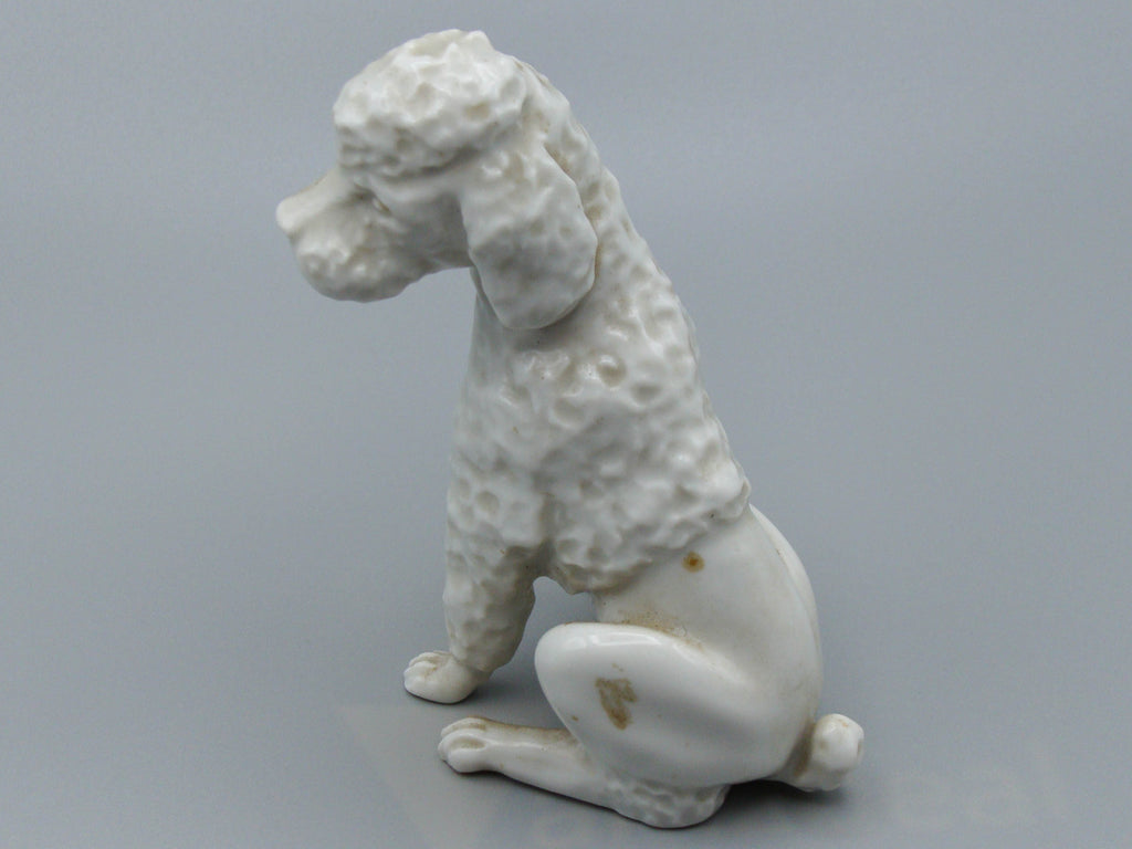 Antique European Porcelain Sculpture, European Porcelain, Porcelain Figurine, Handmade Porcelain Figurine, Augarten Porcelain, Augarten Figurines - Austrian Porcelain, Kingdom of Antique Arts, Augarten Porcelain Great Poodle, Augarten, Poodle, Dog Figurine