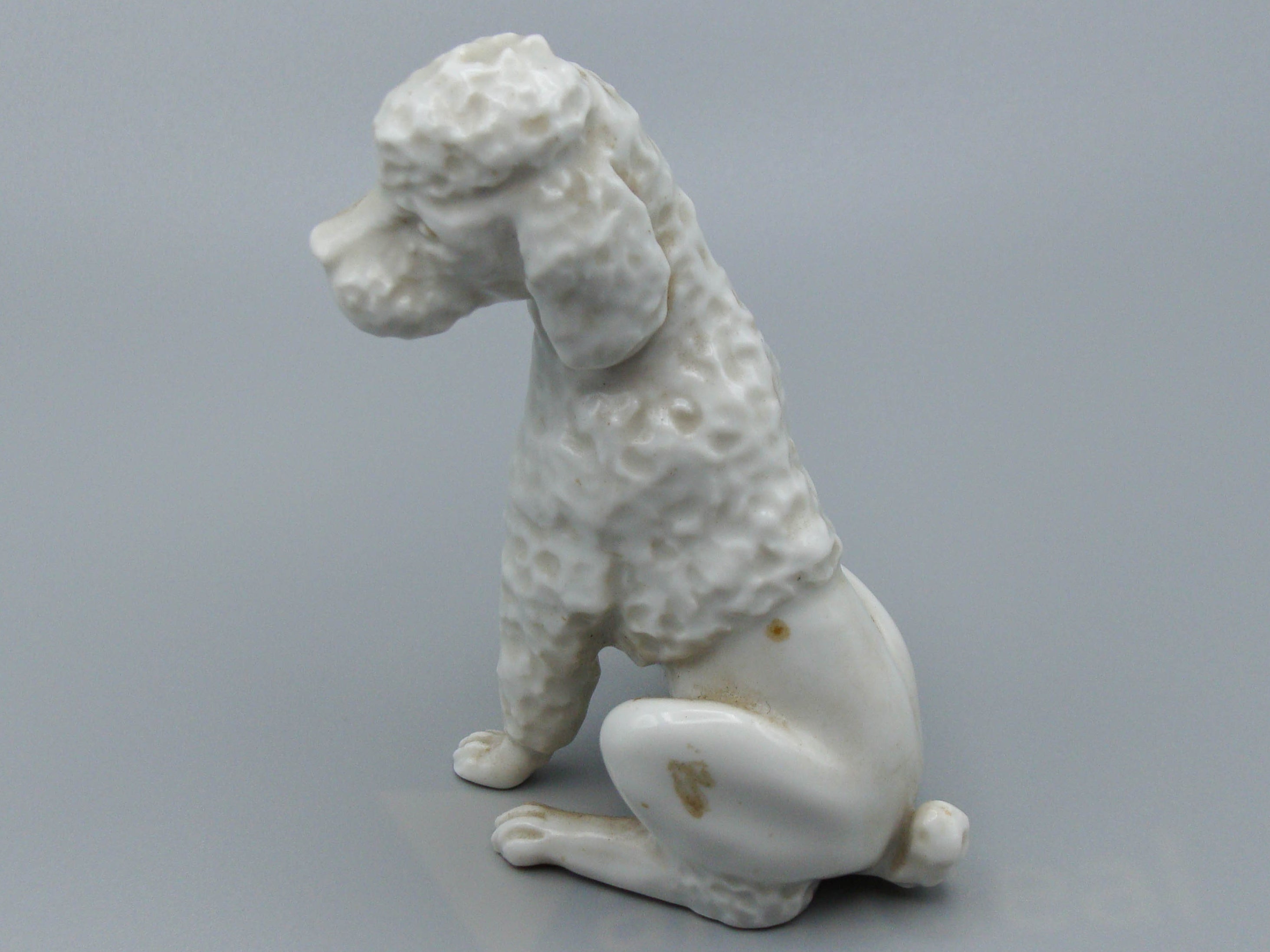 Antique European Porcelain Sculpture, European Porcelain, Porcelain Figurine, Handmade Porcelain Figurine, Augarten Porcelain, Augarten Figurines - Austrian Porcelain, Kingdom of Antique Arts, Augarten Porcelain Great Poodle, Augarten, Poodle, Dog Figurine