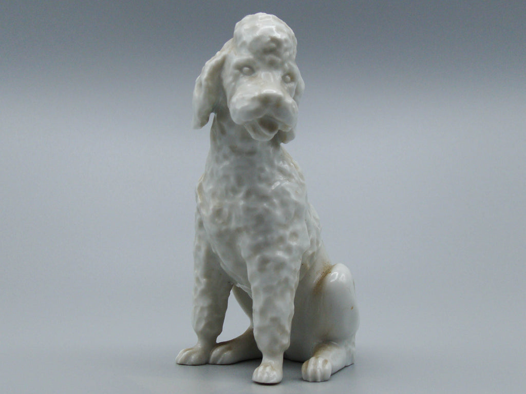 Antique European Porcelain Sculpture, European Porcelain, Porcelain Figurine, Handmade Porcelain Figurine, Augarten Porcelain, Augarten Figurines - Austrian Porcelain, Kingdom of Antique Arts, Augarten Porcelain Great Poodle, Augarten, Poodle, Dog Figurine