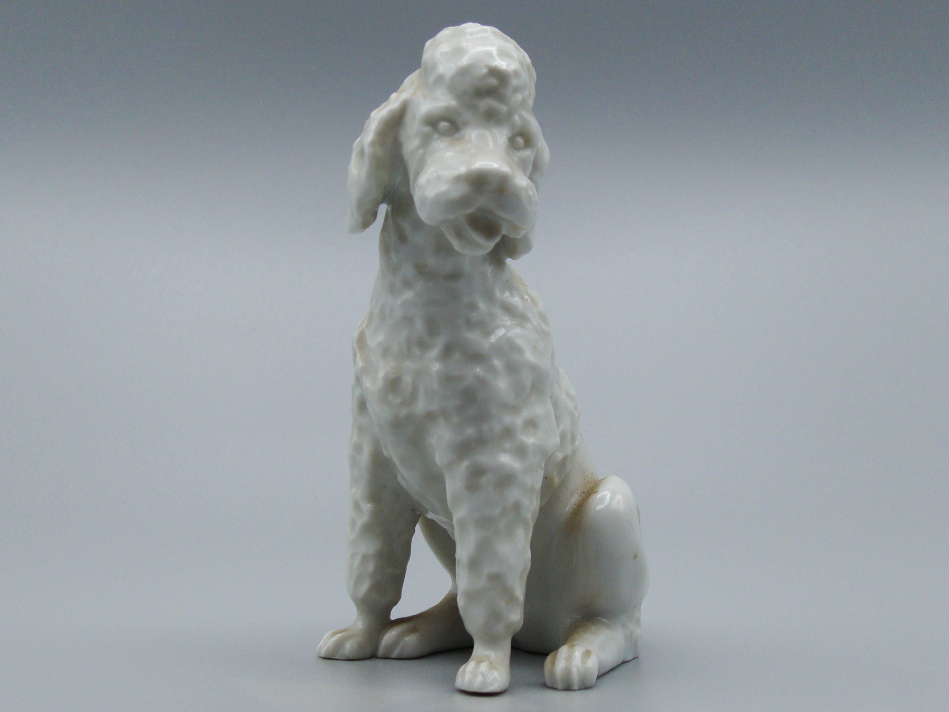 Antique European Porcelain Sculpture, European Porcelain, Porcelain Figurine, Handmade Porcelain Figurine, Augarten Porcelain, Augarten Figurines - Austrian Porcelain, Kingdom of Antique Arts, Augarten Porcelain Great Poodle, Augarten, Poodle, Dog Figurine