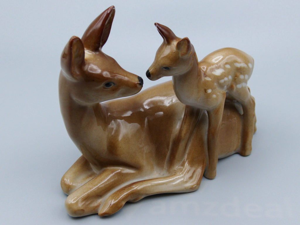 Vintage German deer figurine, Bavarian pottery deer figurine, vintage fawn figurine, vintage deer ornament