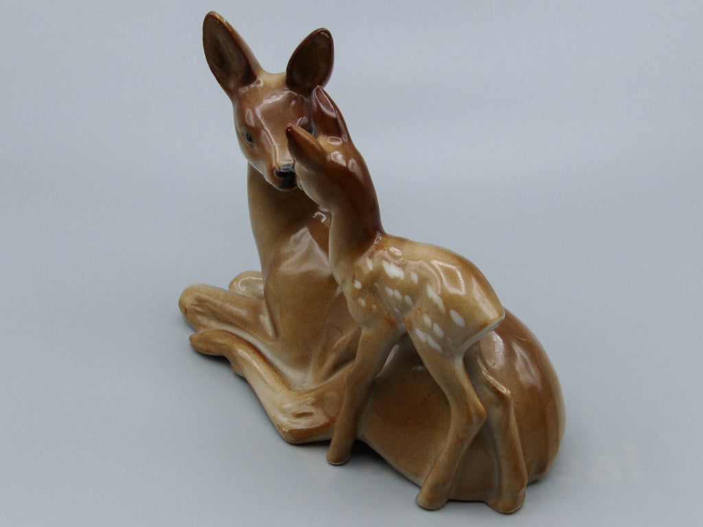 Vintage German deer figurine, Bavarian pottery deer figurine, vintage fawn figurine, vintage deer ornament