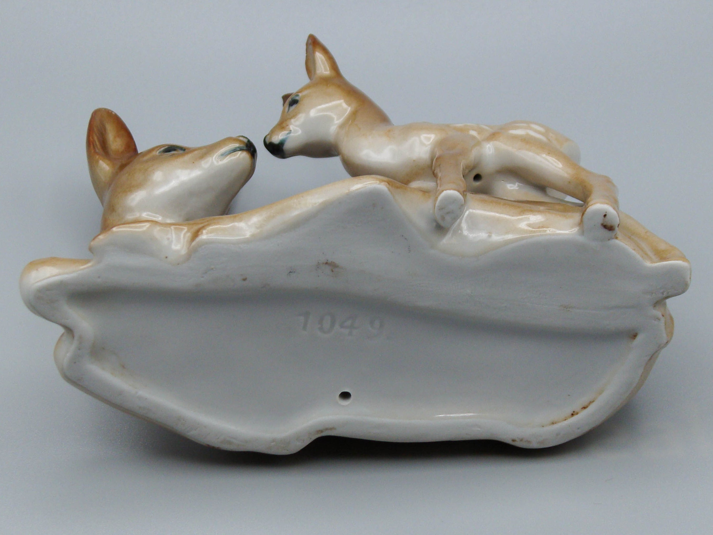 Vintage German deer figurine, Bavarian pottery deer figurine, vintage fawn figurine, vintage deer ornament