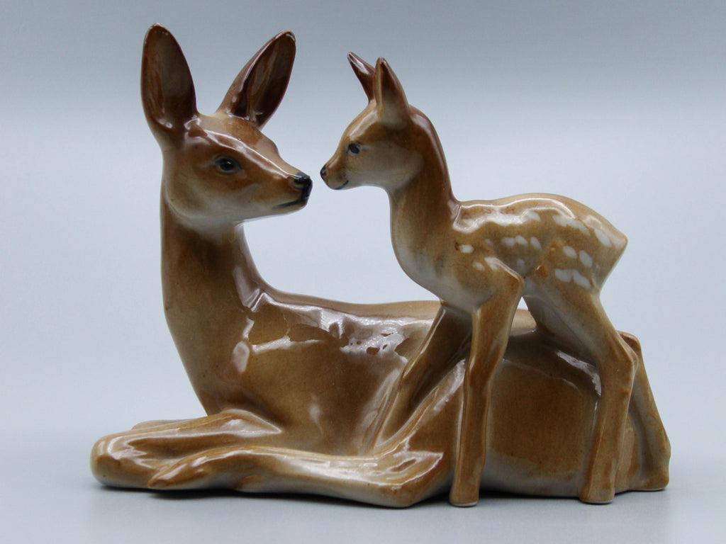 Vintage German deer figurine, Bavarian pottery deer figurine, vintage fawn figurine, vintage deer ornament