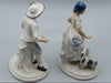 Blue and While porcelain, Dutch Porcelain, Couple Figurine, Chicken figurine