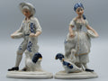 Blue and While porcelain, Dutch Porcelain, Couple Figurine, Chicken figurine