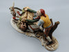 Merchant pair with donkey porcelain figurine