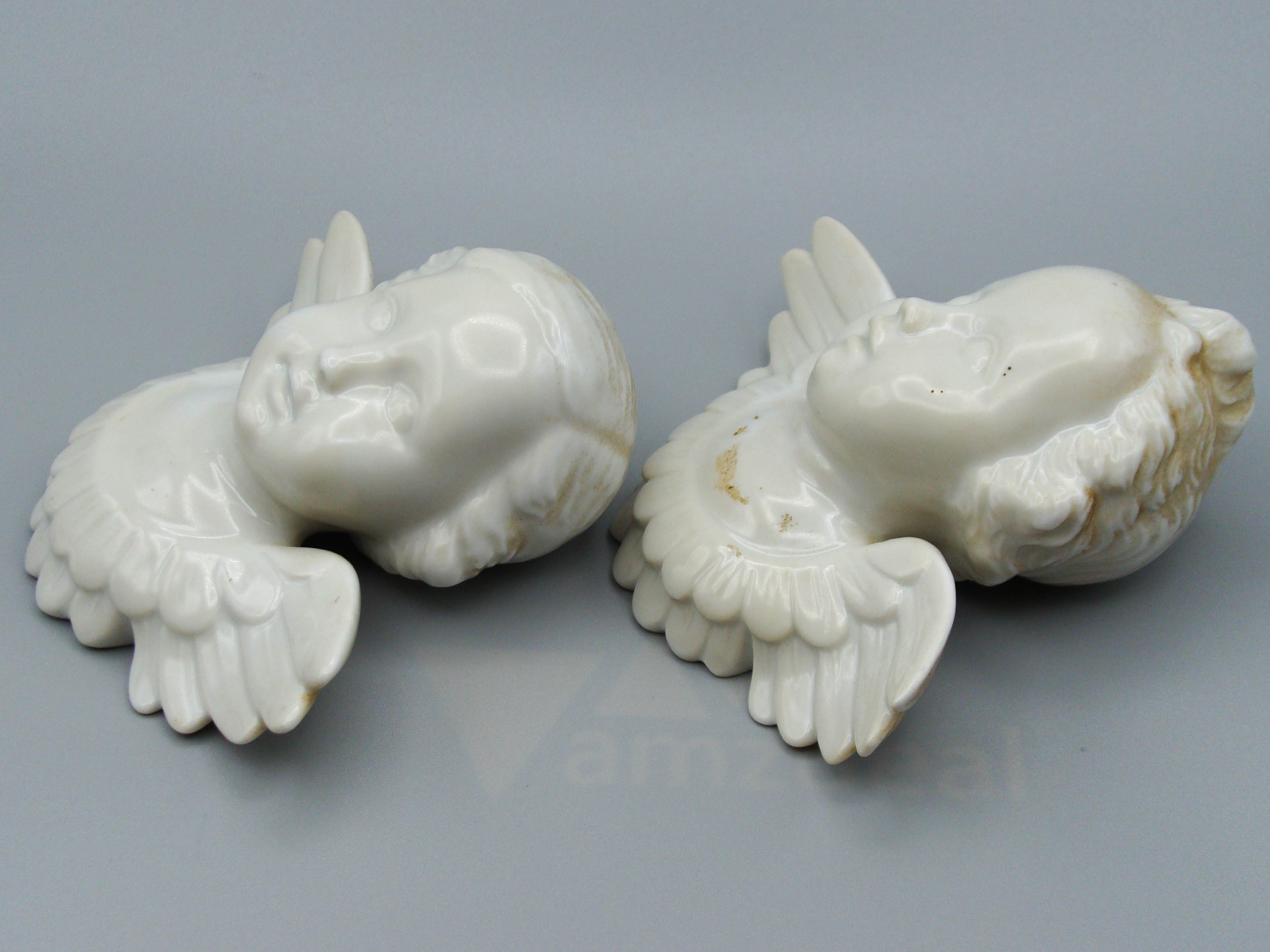Antique European Porcelain Sculpture, European Porcelain, Porcelain Figurine, Handmade Porcelain Figurine, Augarten Porcelain, Augarten Figurines - Austrian Porcelain, Kingdom of Antique Arts, Augarten Porcelain Great Poodle, Augarten, angels, Figurine