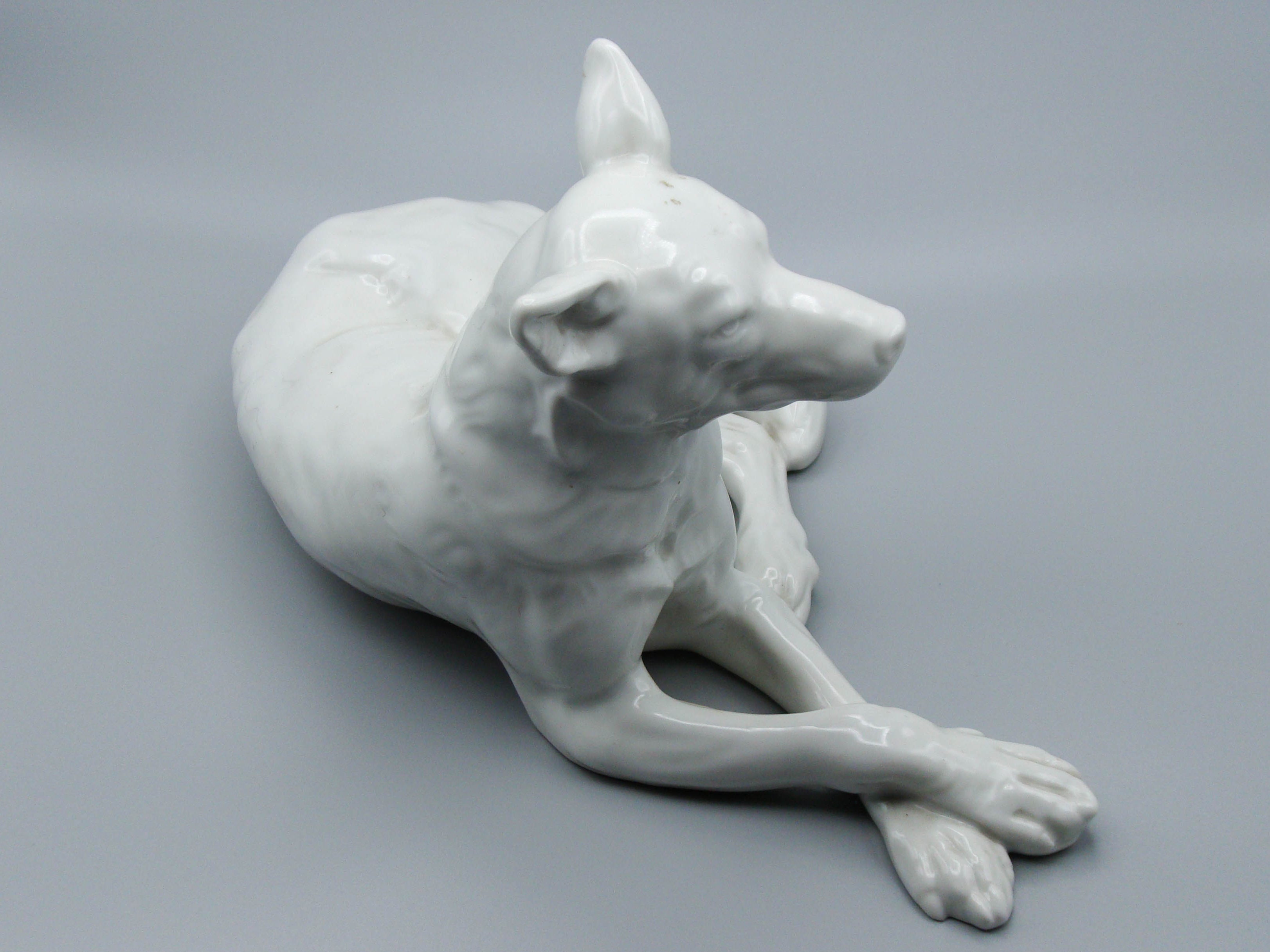 Hungarian Herend Porcelain German Shepherd Dog, Antique European Porcelain Sculpture, European Porcelain, Porcelain Figurine, Handmade Porcelain Figurine, Augarten Porcelain, Augarten Figurines - Austrian Porcelain, Kingdom of Antique Arts, Herrend Porcelain, Hungary Porcelain
