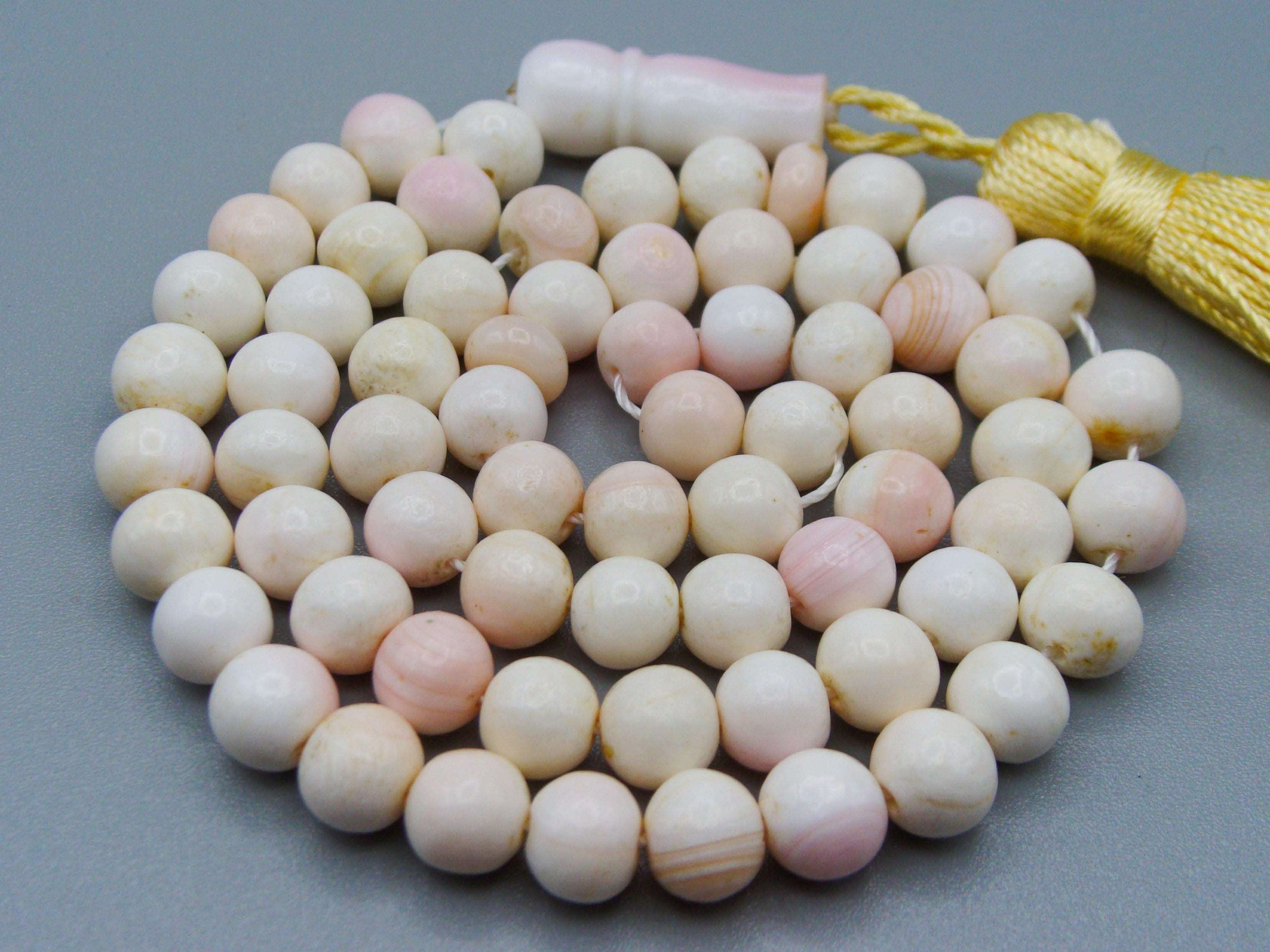 antique coral, natural coral, undyed coral, White angel skin coral, Italian coral, pacific coral, Sardinian Coral, sea coral, Mediterranean coral, Mediterranean Rosary, Mediterranean angel skin Rosary, White coral Rosary, handcarved coral, مسبحة, Masbaha, Muslim prayer beads