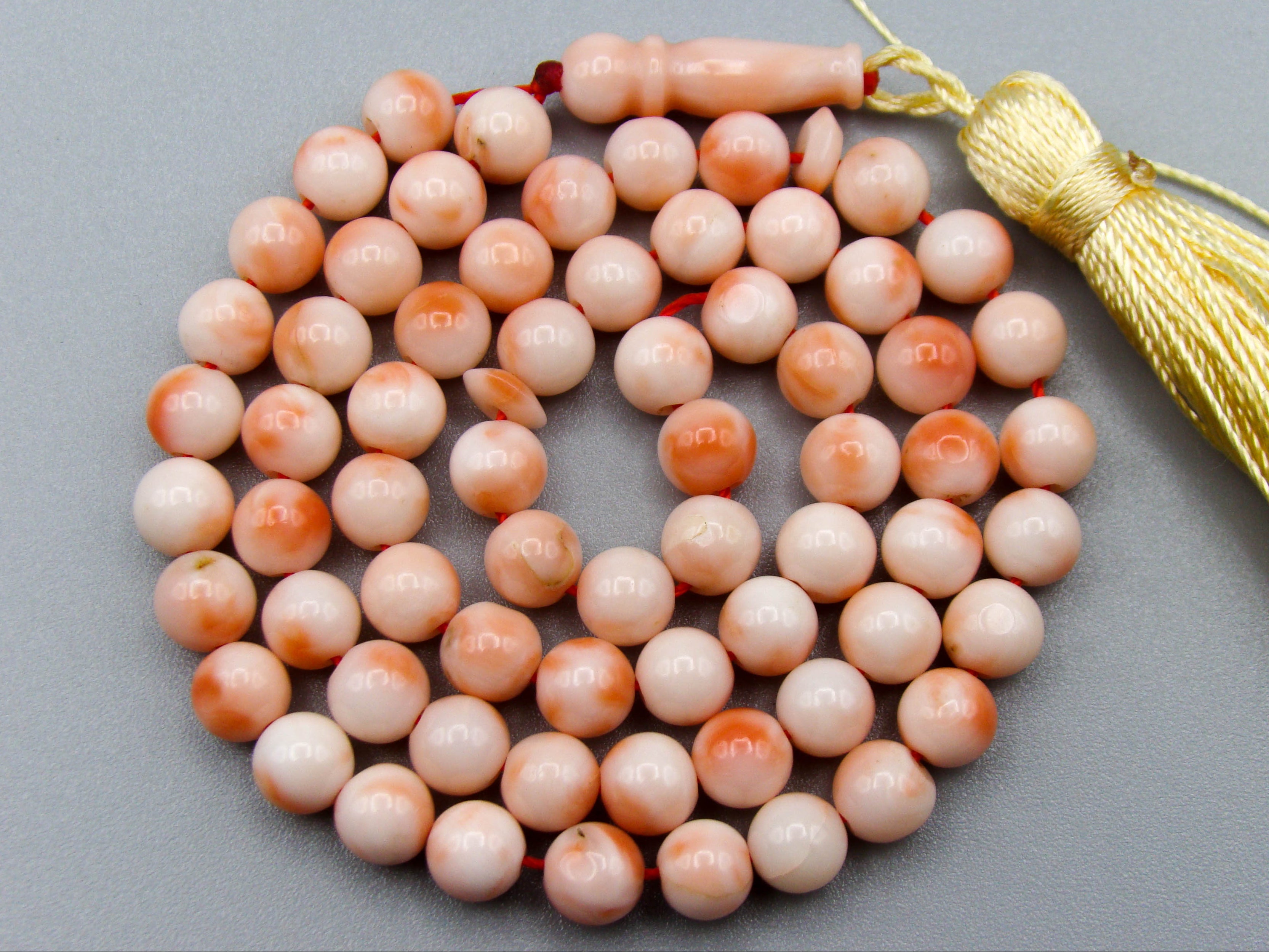antique coral, natural coral, undyed coral, White angel skin coral, Italian coral, pacific coral, Sardinian Coral, sea coral, Mediterranean coral, Mediterranean Rosary, Mediterranean angel skin Rosary, White coral Rosary, handcarved coral, مسبحة, Masbaha, Muslim prayer beads, Rosa Coral