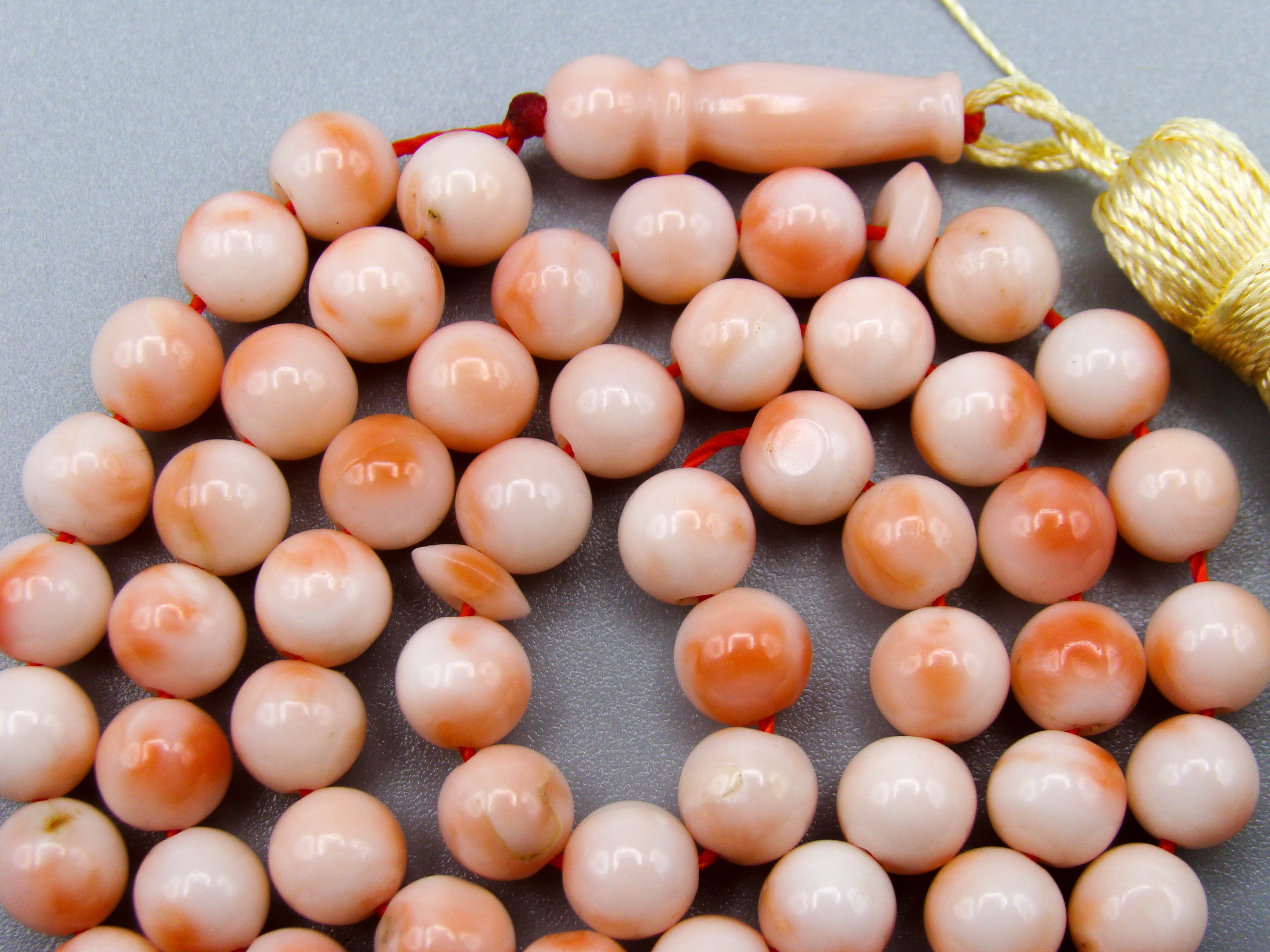antique coral, natural coral, undyed coral, White angel skin coral, Italian coral, pacific coral, Sardinian Coral, sea coral, Mediterranean coral, Mediterranean Rosary, Mediterranean angel skin Rosary, White coral Rosary, handcarved coral, مسبحة, Masbaha, Muslim prayer beads, Rosa Coral