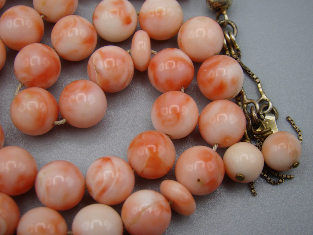 antique coral, natural coral, undyed coral, White angel skin coral, Italian coral, pacific coral, Sardinian Coral, sea coral, Mediterranean coral, Mediterranean Rosary, Mediterranean angel skin Rosary, White coral Rosary, handcarved coral, Sterling silver tassel, مسبحة, Masbaha, Muslim prayer beads, Rosa Coral