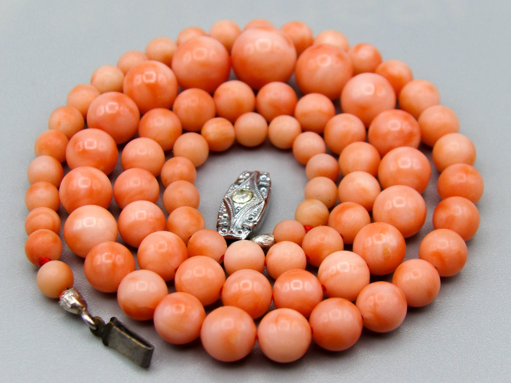 antique coral, natural coral, undyed coral, White angel skin coral, Italian coral, pacific coral, Sardinian Coral, sea coral, Mediterranean coral, Mediterranean Necklace, Mediterranean Rosa chain, White coral necklace, handcarved coral, Rosa Coral Necklace
