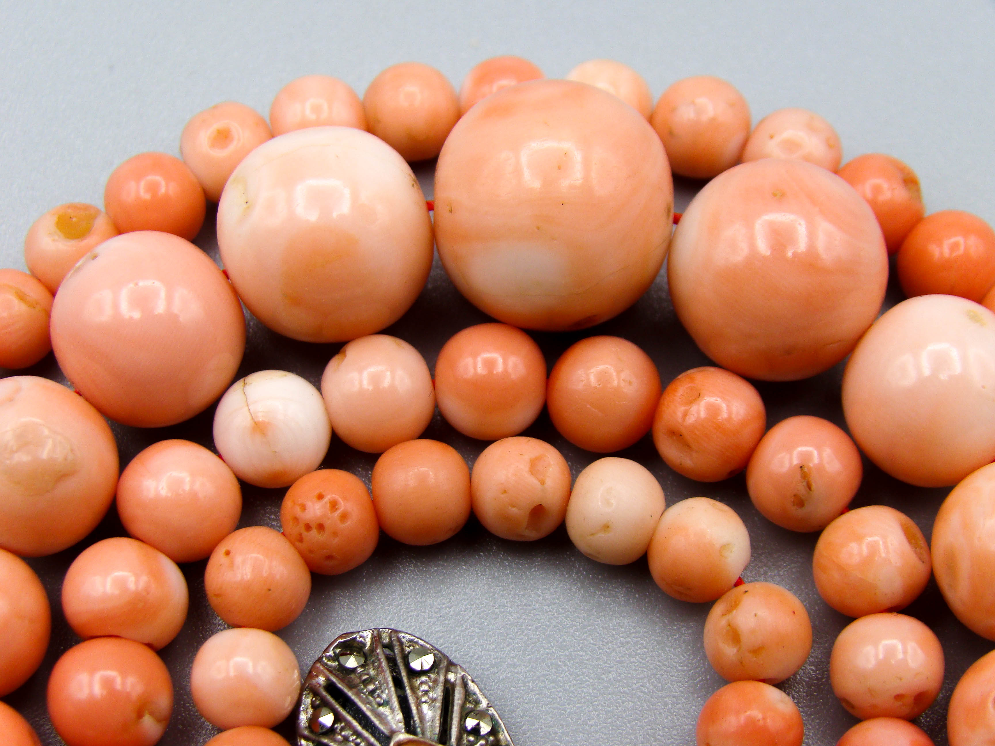 antique coral, natural coral, undyed coral, White angel skin coral, Italian coral, pacific coral, Sardinian Coral, sea coral, Mediterranean coral, Mediterranean Necklace, Mediterranean chain, White coral Necklace, Rosa Necklace, handcarved coral, Silver 800 clasp