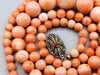 antique coral, natural coral, undyed coral, White angel skin coral, Italian coral, pacific coral, Sardinian Coral, sea coral, Mediterranean coral, Mediterranean Necklace, Mediterranean chain, White coral Necklace, Rosa Necklace, handcarved coral, Silver 800 clasp