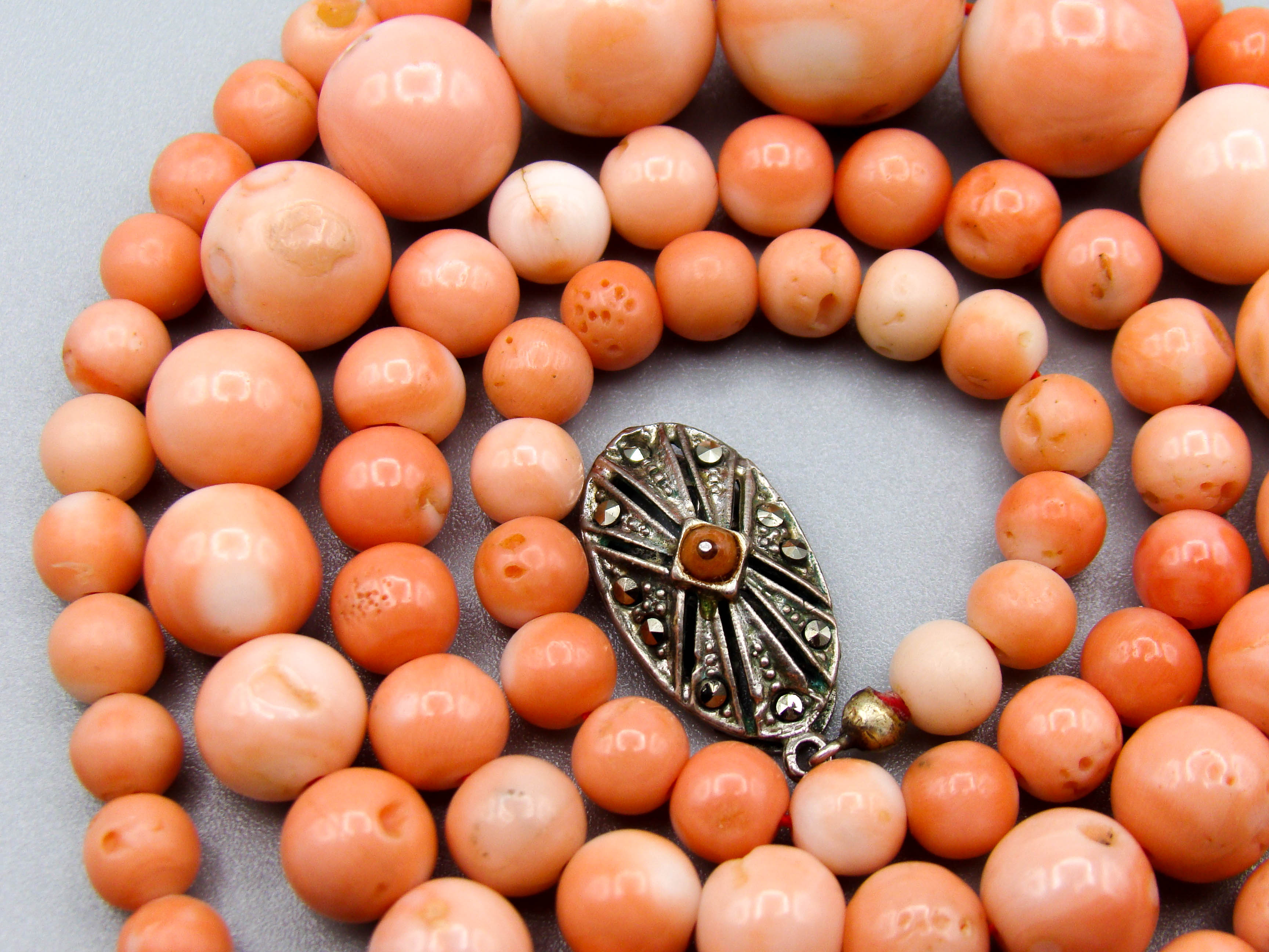 antique coral, natural coral, undyed coral, White angel skin coral, Italian coral, pacific coral, Sardinian Coral, sea coral, Mediterranean coral, Mediterranean Necklace, Mediterranean chain, White coral Necklace, Rosa Necklace, handcarved coral, Silver 800 clasp
