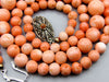 antique coral, natural coral, undyed coral, White angel skin coral, Italian coral, pacific coral, Sardinian Coral, sea coral, Mediterranean coral, Mediterranean Necklace, Mediterranean chain, White coral Necklace, Rosa Necklace, handcarved coral, Silver 800 clasp