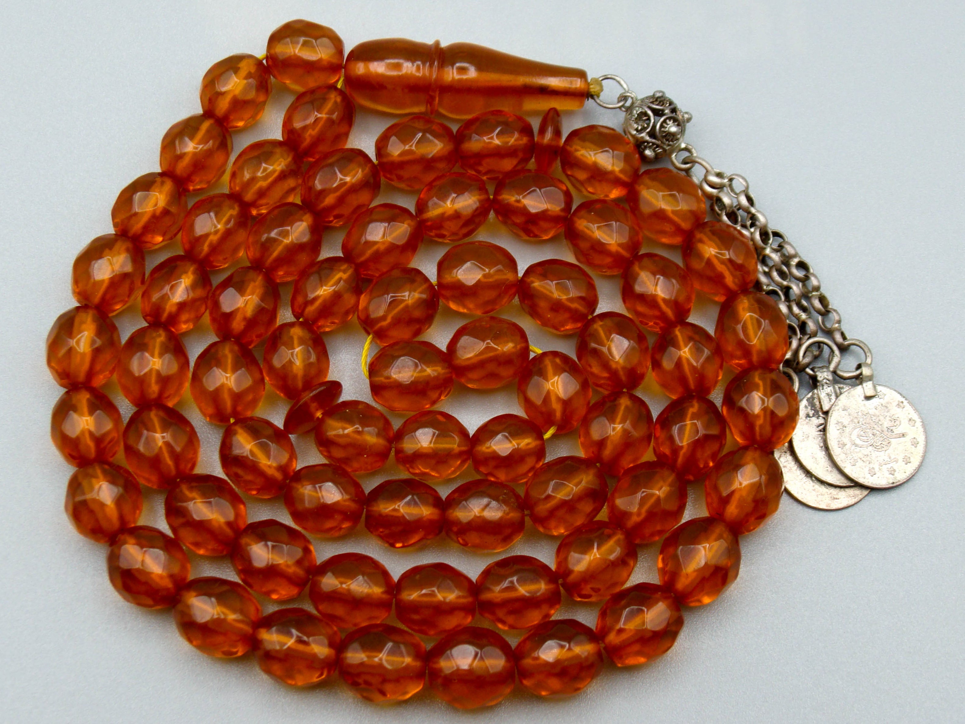 baltic amber, amber, antique, amber beads, Facettiert Amber, amber chain, Rosary beads, مسبحة, Masbaha, Muslim prayer beads حبيت الدورة ,العنبر الهندى, Sterling Silver Tassel