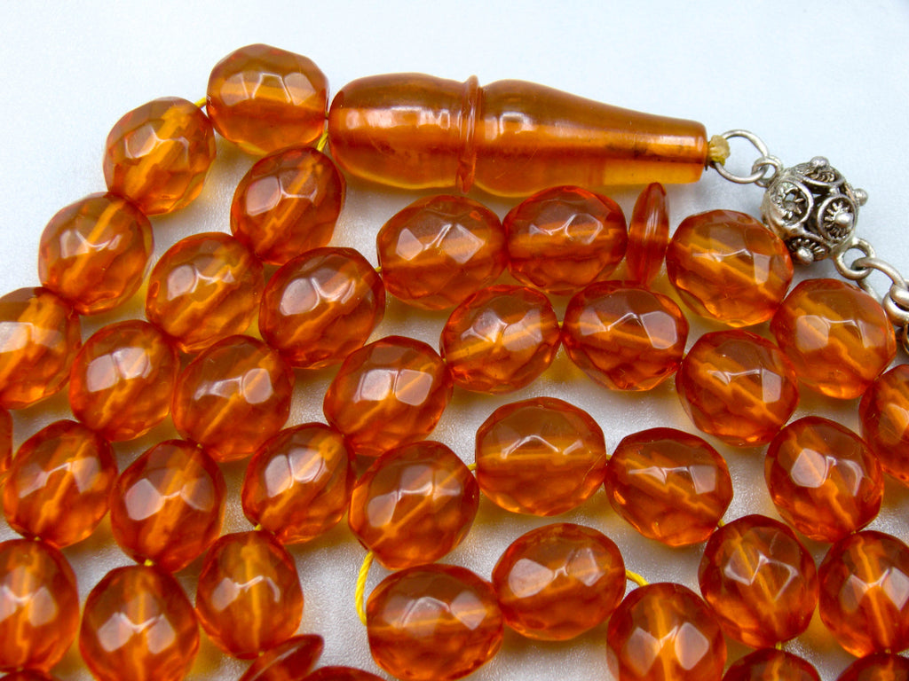 baltic amber, amber, antique, amber beads, Facettiert Amber, amber chain, Rosary beads, مسبحة, Masbaha, Muslim prayer beads حبيت الدورة ,العنبر الهندى, Sterling Silver Tassel