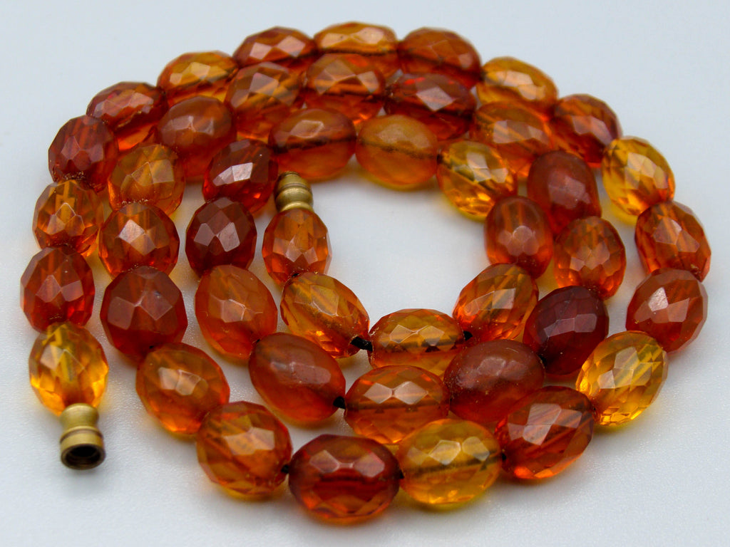 Antique Baltic Facettiert Natural Amber Necklace - Kingdom of Antique Arts