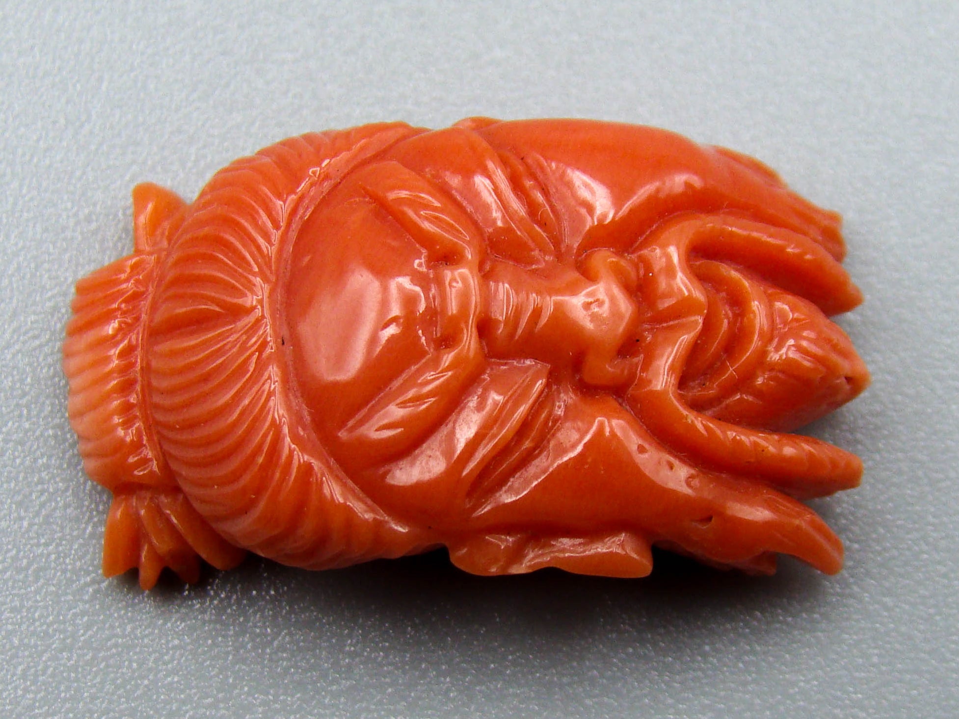antique coral, natural coral, undyed coral, dark red coral, blood red coral, Italian coral, pacific coral, Sardinian Coral, Coral Cameo, Handcarved Cameo, sea coral, aka coral, Red Cameo