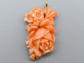 antique coral, natural coral, undyed coral, Salmon coral, Italian coral, pacific coral, Sardinian Coral, sea coral, Mediterranean coral, Mediterranean Cameo, Mediterranean Salmon, coral Pendant, Asien coral, Asien Pendant, handcarved coral, salmon coral, 10 Karat Gold