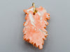 antique coral, natural coral, undyed coral, Salmon coral, Italian coral, pacific coral, Sardinian Coral, sea coral, Mediterranean coral, Mediterranean Cameo, Mediterranean Salmon, coral Pendant, Asien coral, Asien Pendant, handcarved coral, salmon coral, 10 Karat Gold