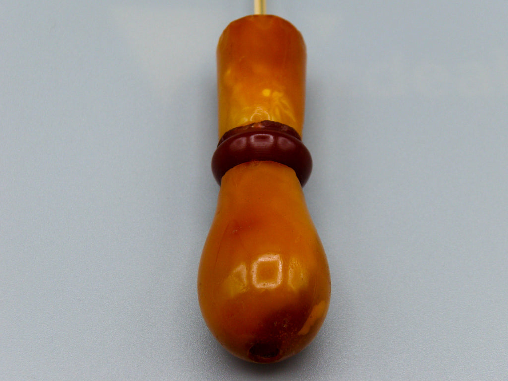 Antique Baltic egg yolk Natural Amber Hookah Mouthpiece - Kingdom of Antique Arts