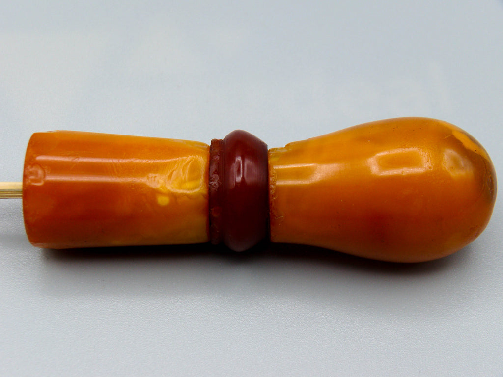 Antique Baltic egg yolk Natural Amber Hookah Mouthpiece - Kingdom of Antique Arts