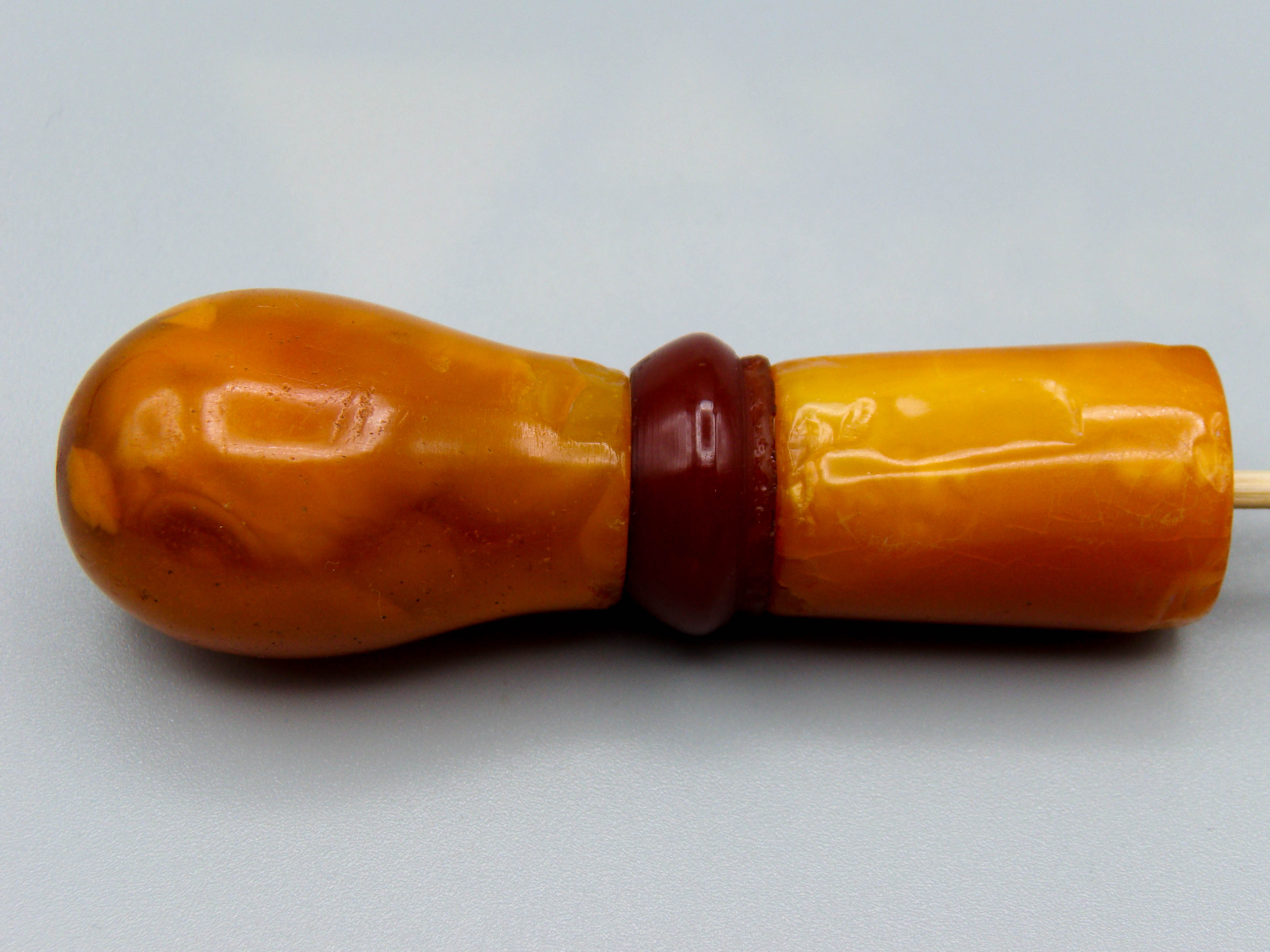 Antique Baltic egg yolk Natural Amber Hookah Mouthpiece - Kingdom of Antique Arts