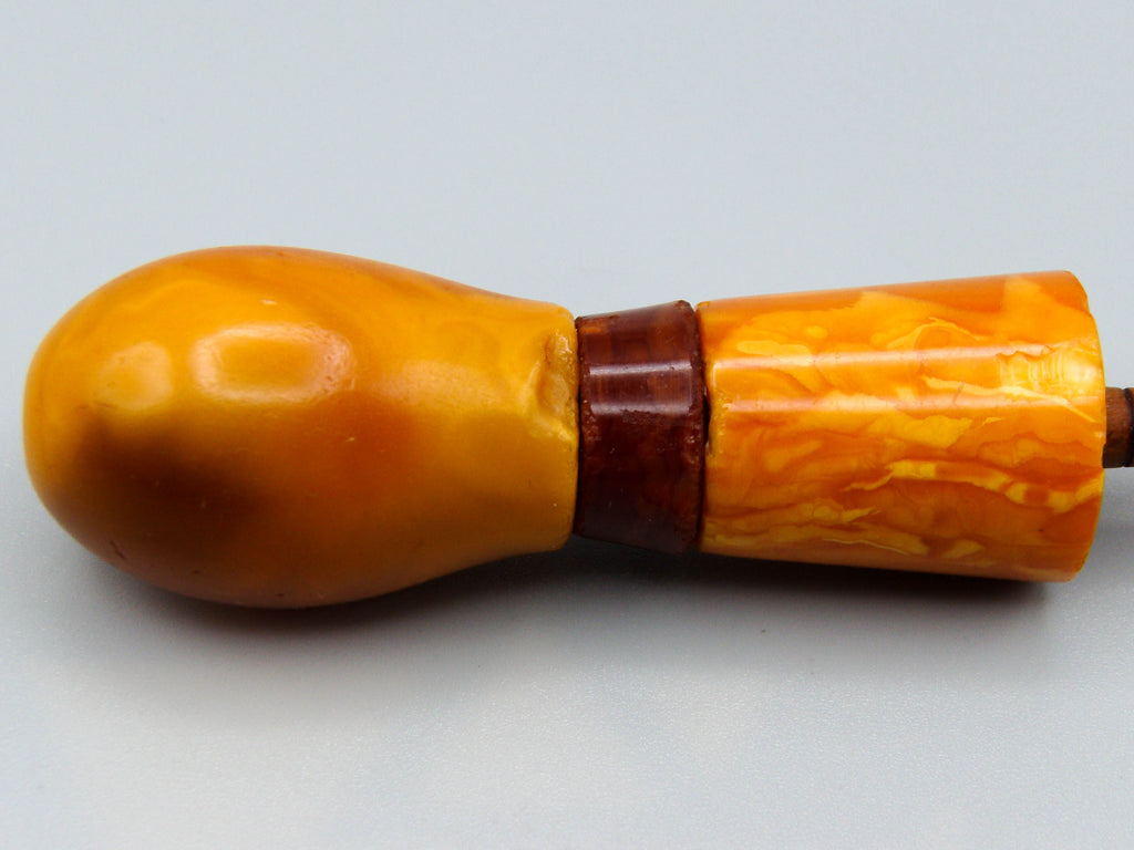 Antique Baltic egg yolk Natural Amber Hookah Mouthpiece - Kingdom of Antique Arts