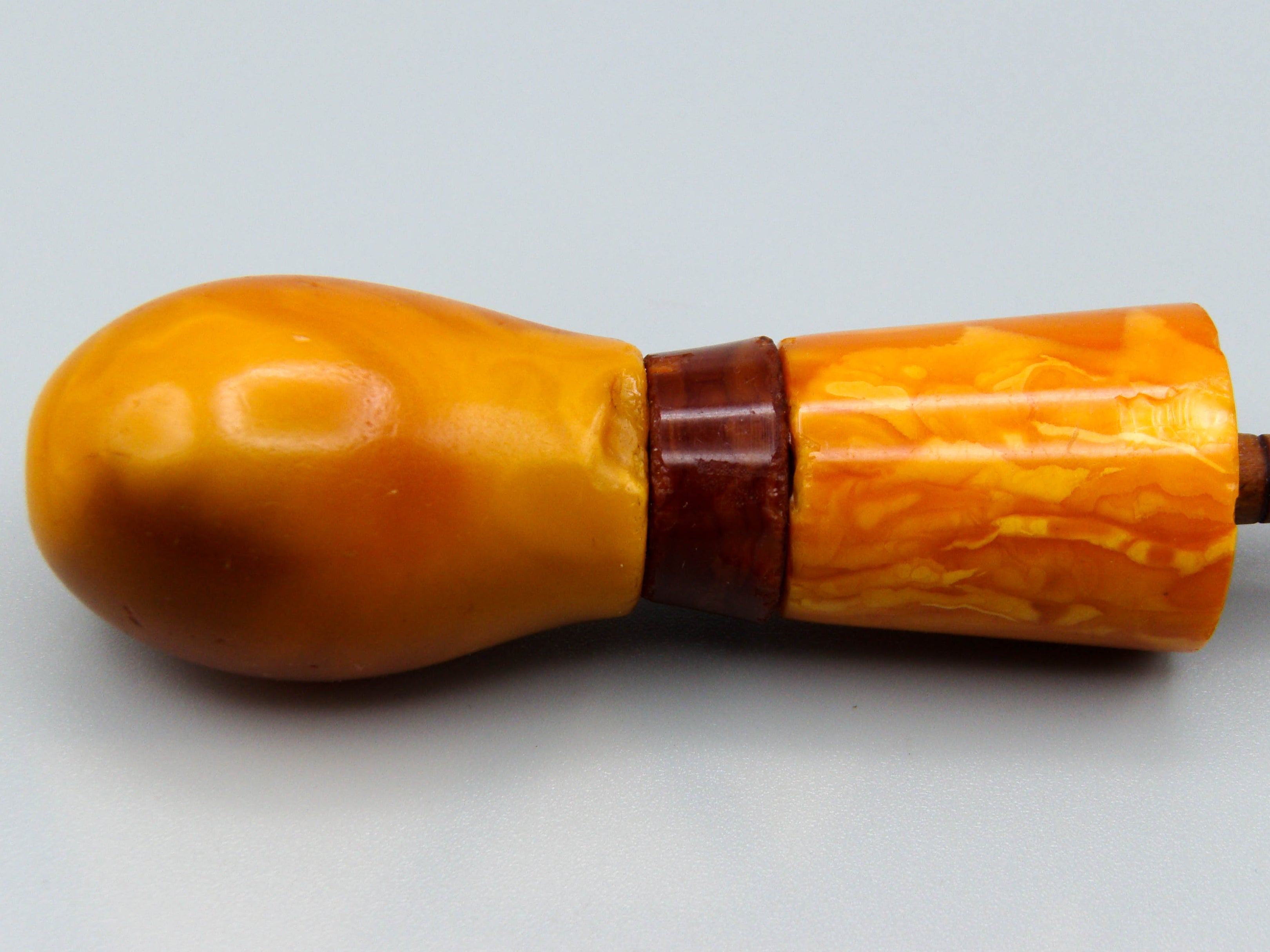Antique Baltic egg yolk Natural Amber Hookah Mouthpiece - Kingdom of Antique Arts