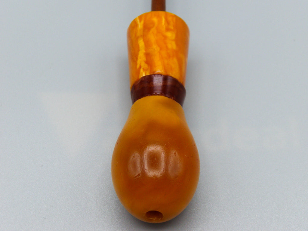 Antique Baltic egg yolk Natural Amber Hookah Mouthpiece - Kingdom of Antique Arts