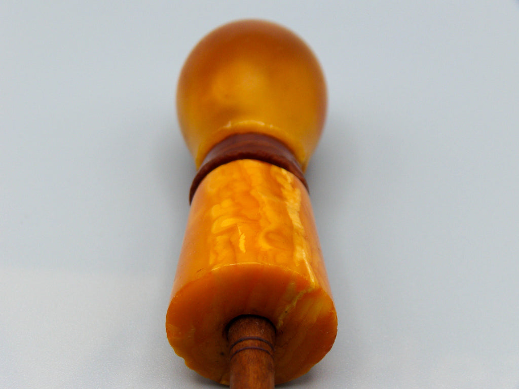Antique Baltic egg yolk Natural Amber Hookah Mouthpiece - Kingdom of Antique Arts