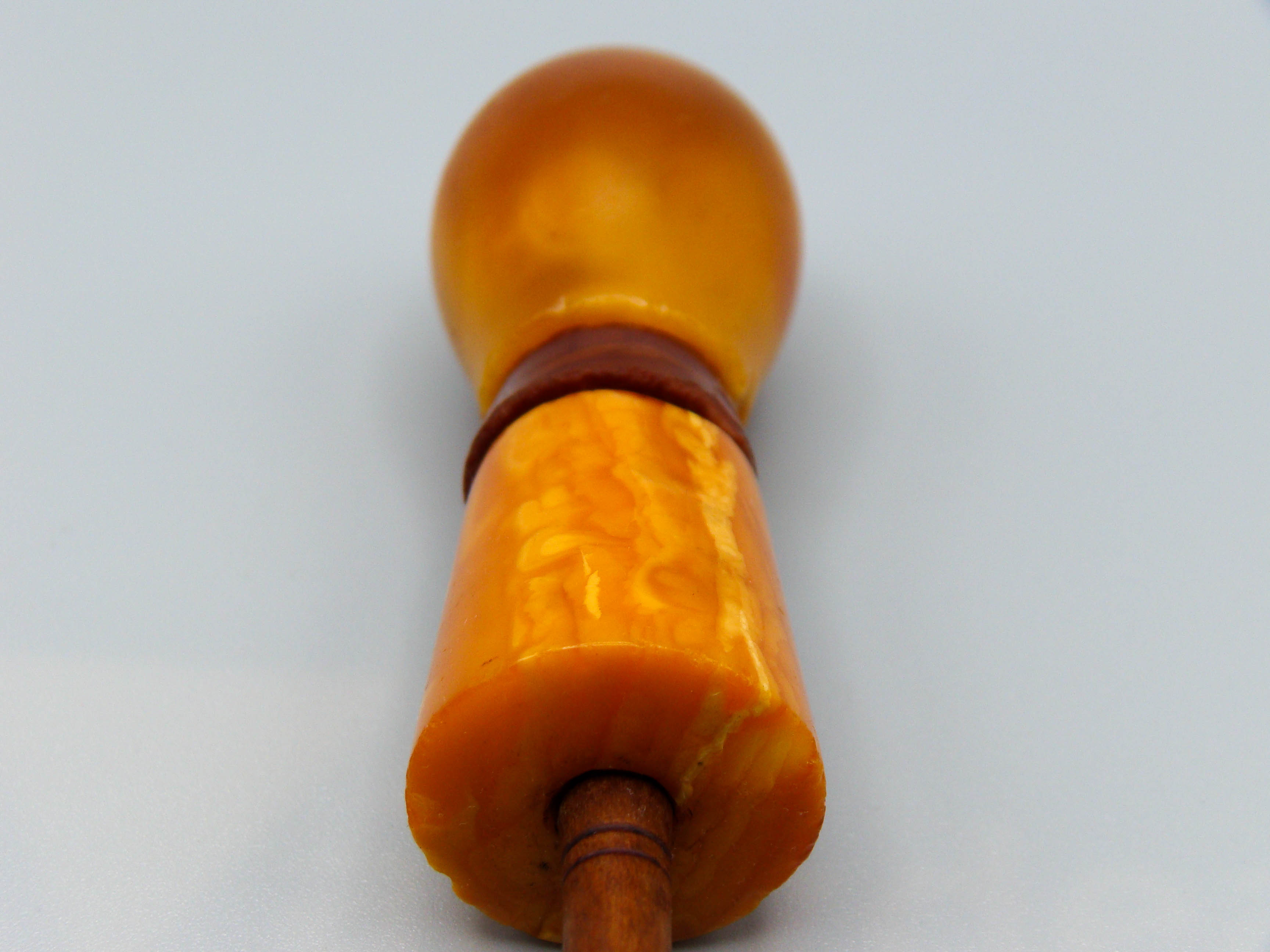 Antique Baltic egg yolk Natural Amber Hookah Mouthpiece - Kingdom of Antique Arts