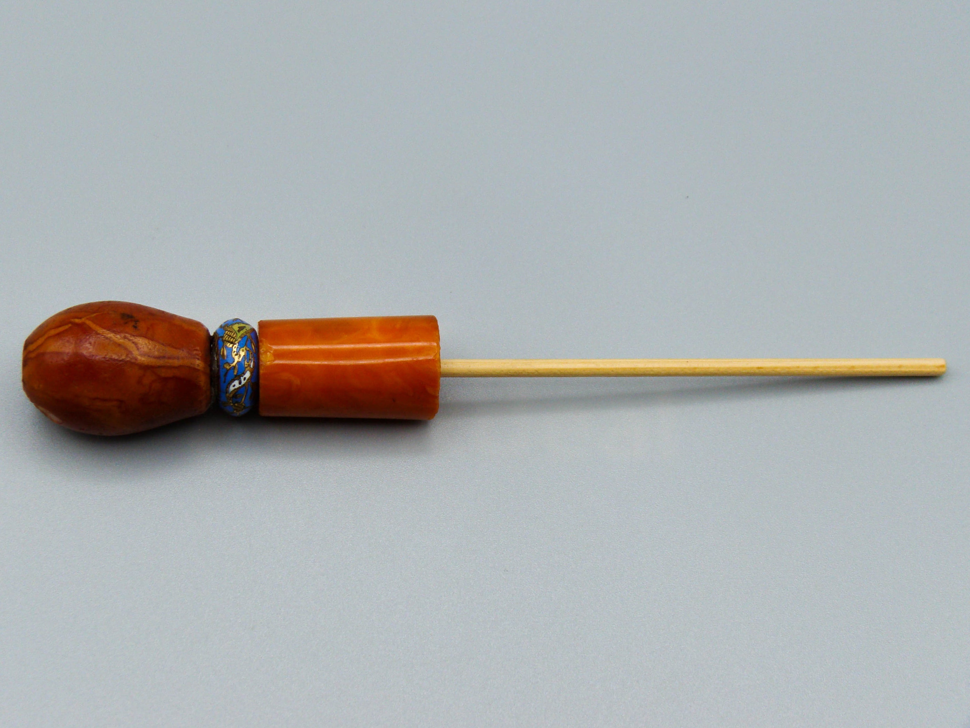Antique Baltic egg yolk Natural Amber Hookah Mouthpiece - Kingdom of Antique Arts
