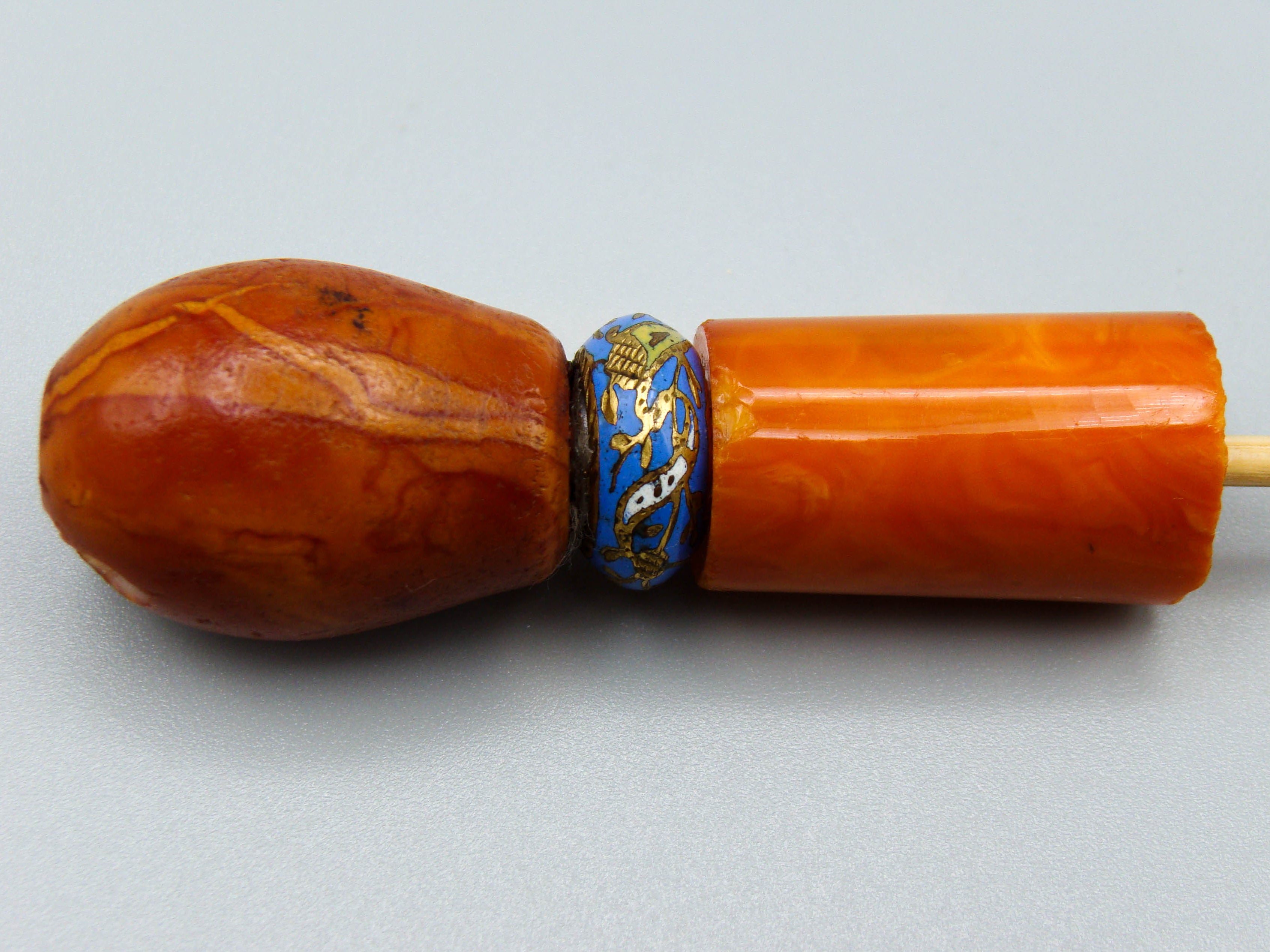 Antique Baltic egg yolk Natural Amber Hookah Mouthpiece - Kingdom of Antique Arts