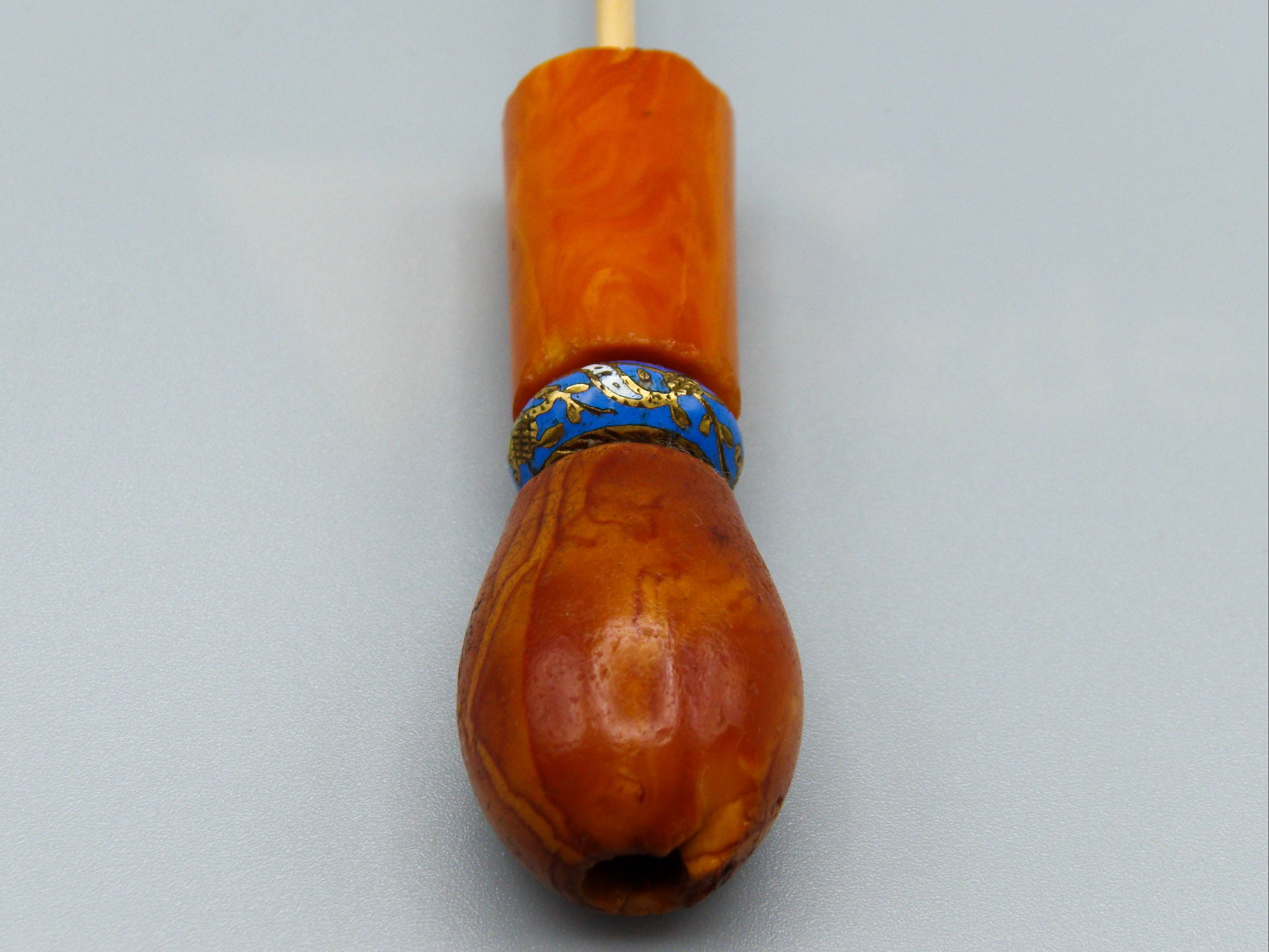 Antique Baltic egg yolk Natural Amber Hookah Mouthpiece - Kingdom of Antique Arts
