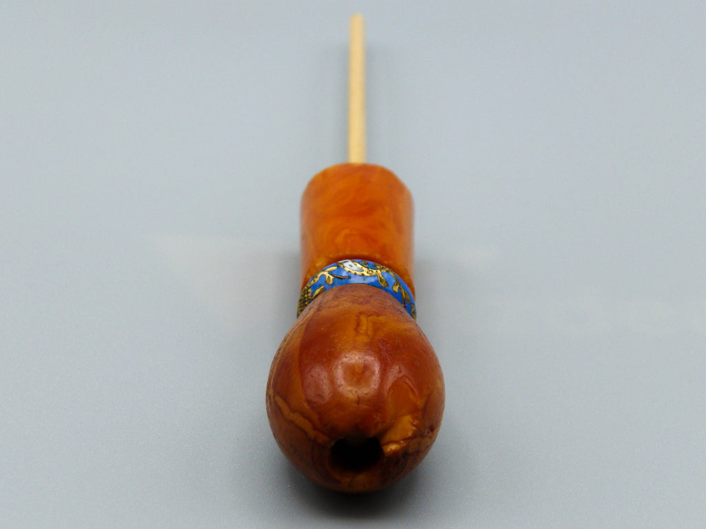 Antique Baltic egg yolk Natural Amber Hookah Mouthpiece - Kingdom of Antique Arts