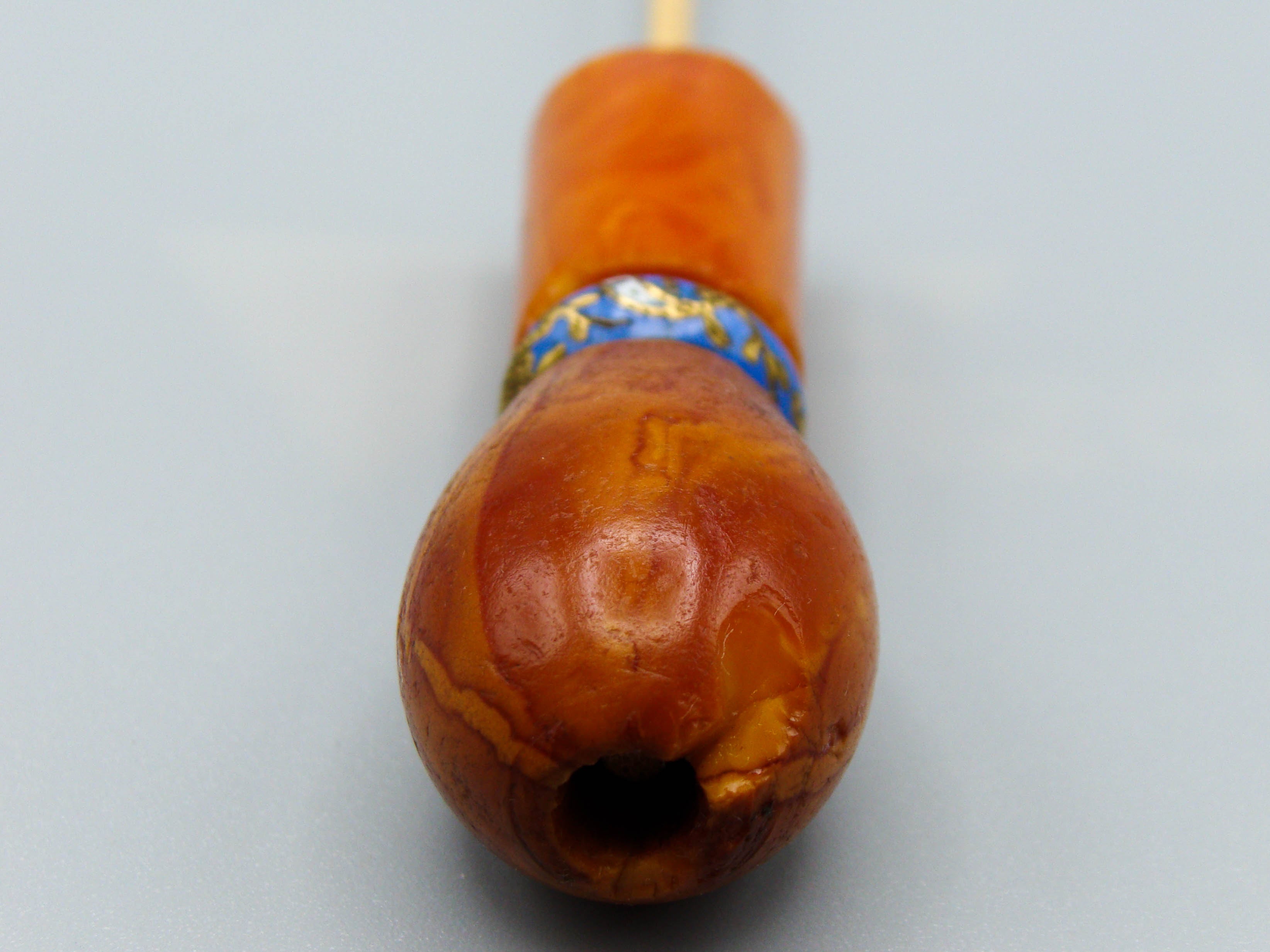 Antique Baltic egg yolk Natural Amber Hookah Mouthpiece - Kingdom of Antique Arts