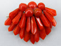 antique coral, natural coral, undyed coral, dark red coral, blood red coral, Italian coral, pacific coral, Sardinian Coral, Coral brooch, sea coral, aka coral