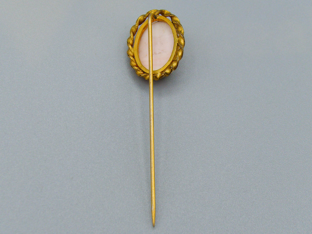 antique coral, natural coral, undyed coral, White - Angel skin coral, Italian coral, pacific coral, Sardinian Coral, sea coral, Mediterranean coral, Mediterranean Pin, Mediterranean Cameo, coral Pin, Asien coral, Asien Pin, handcarved coral, Gold 8 Karat