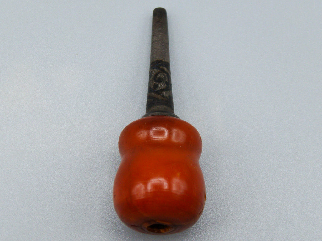 Antique Baltic egg yolk Natural Amber Hookah Mouthpiece - Kingdom of Antique Arts