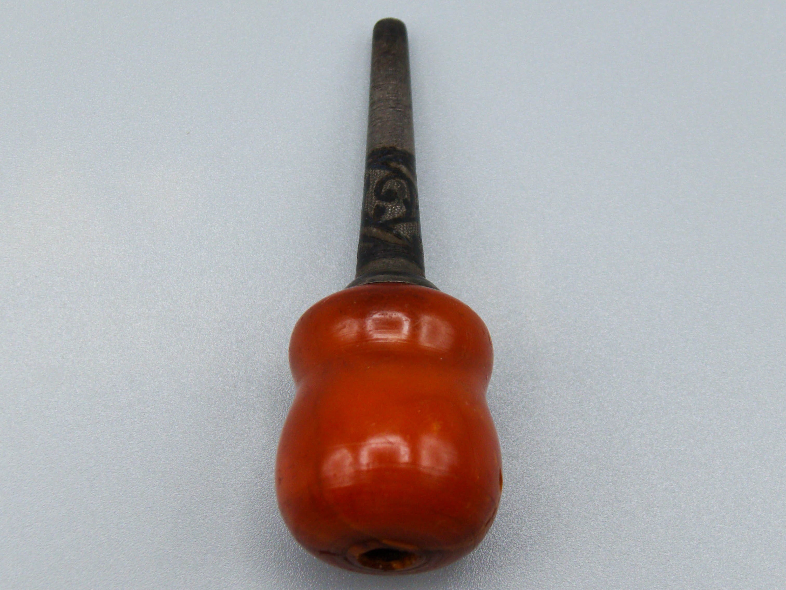 Antique Baltic egg yolk Natural Amber Hookah Mouthpiece - Kingdom of Antique Arts