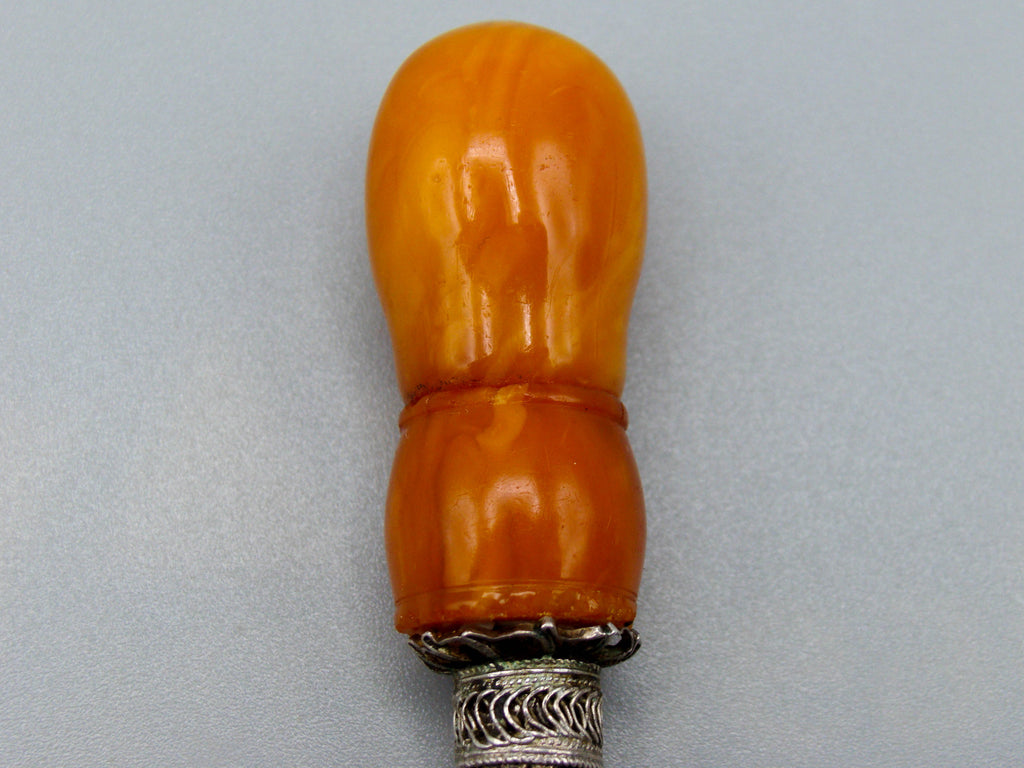 Antique Baltic egg yolk Natural Amber Hookah Mouthpiece - Kingdom of Antique Arts