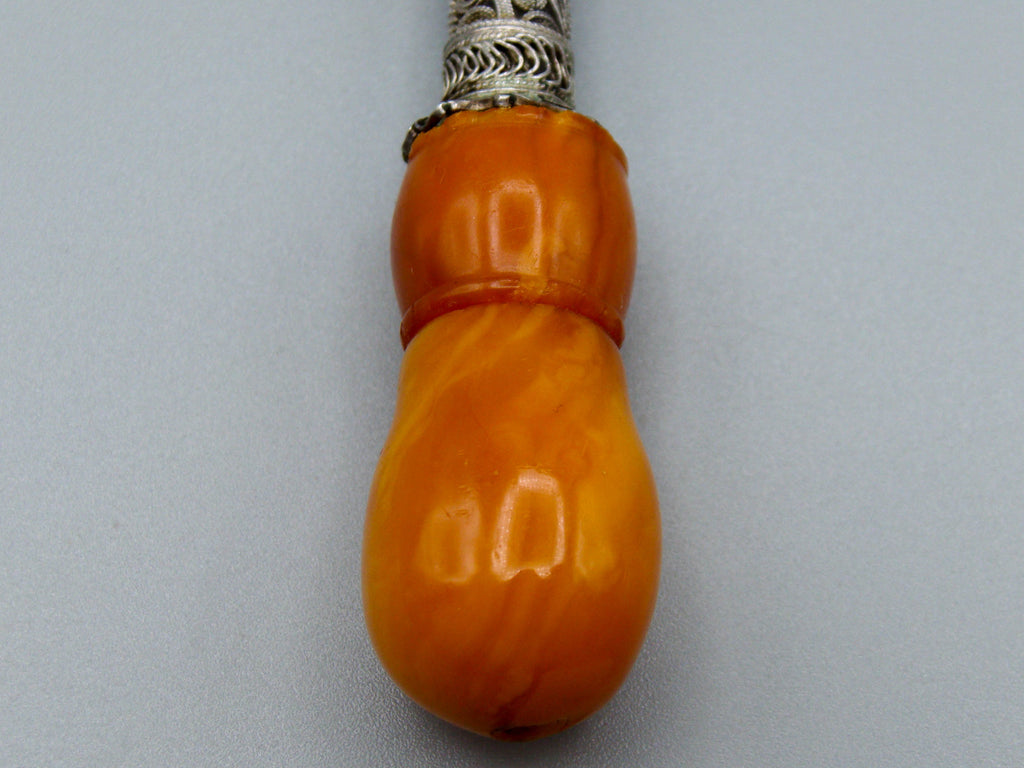Antique Baltic egg yolk Natural Amber Hookah Mouthpiece - Kingdom of Antique Arts