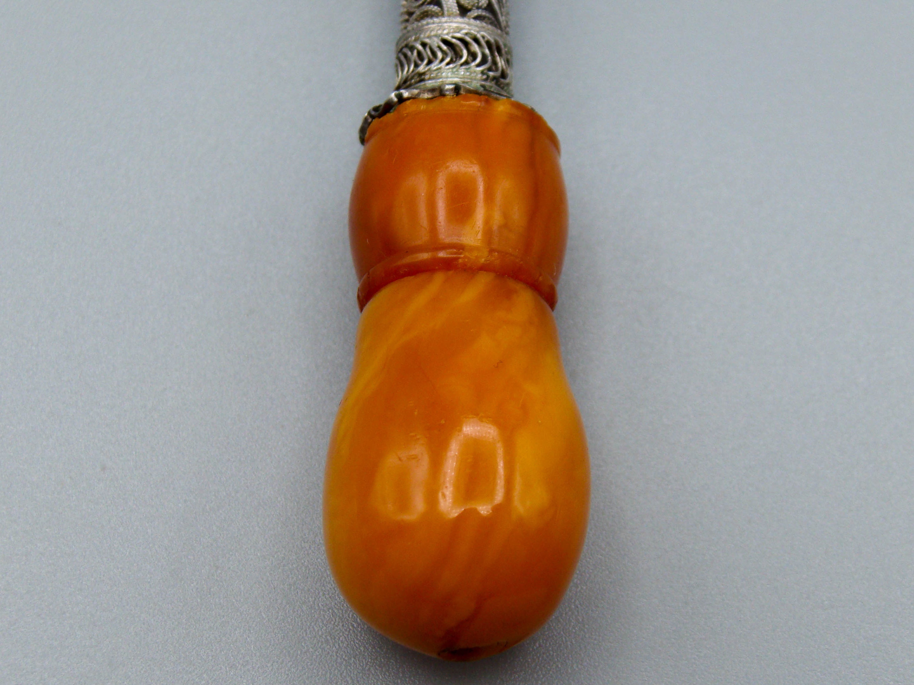 Antique Baltic egg yolk Natural Amber Hookah Mouthpiece - Kingdom of Antique Arts